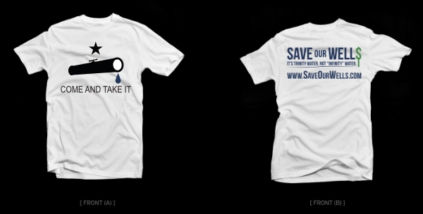 Come And Take It t-shirt design for Save Our Wells