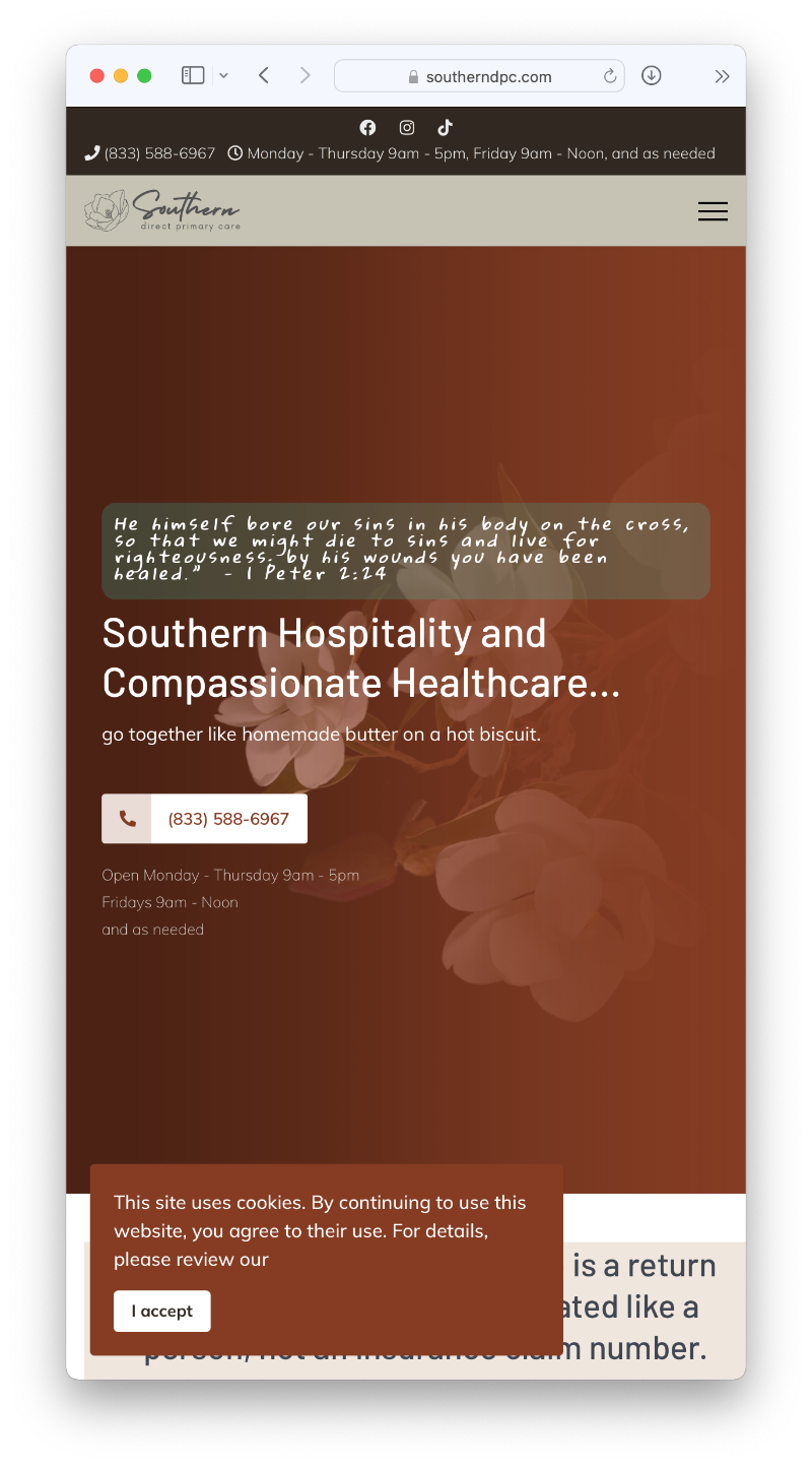 Southern Direct Primary Care Website design